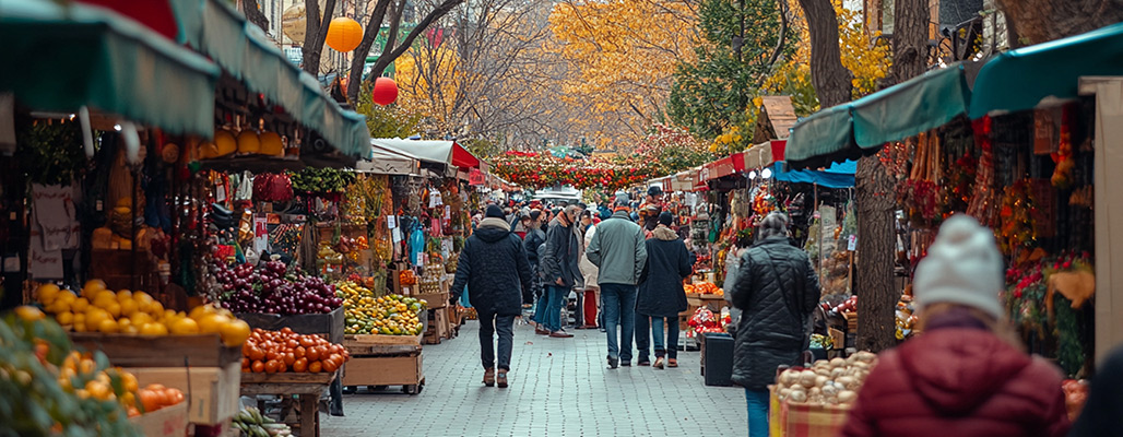 Louez une voiture et découvrez la vie locale en explorant les marchés des villes françaises